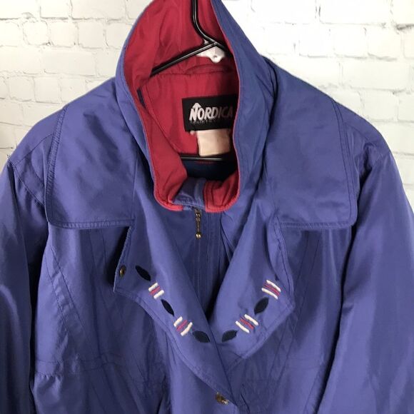 Nordica Vintage Ski Jacket  Plum /Raspberry embroidery & high end detail EUC 16 - Picture 2 of 10